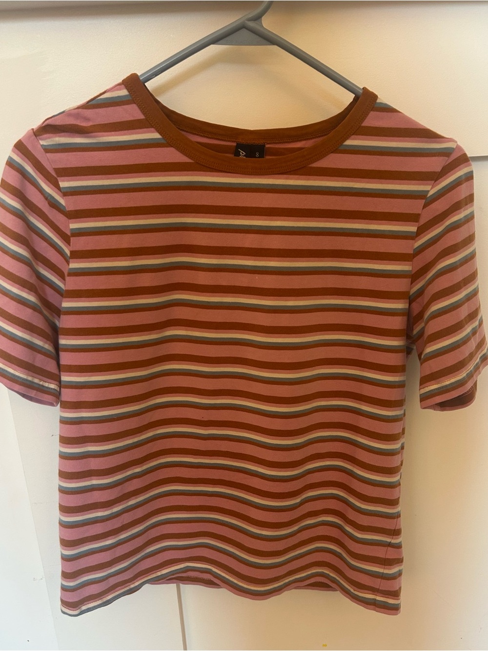 Princess Highway Striped Tee - Pink & Brown